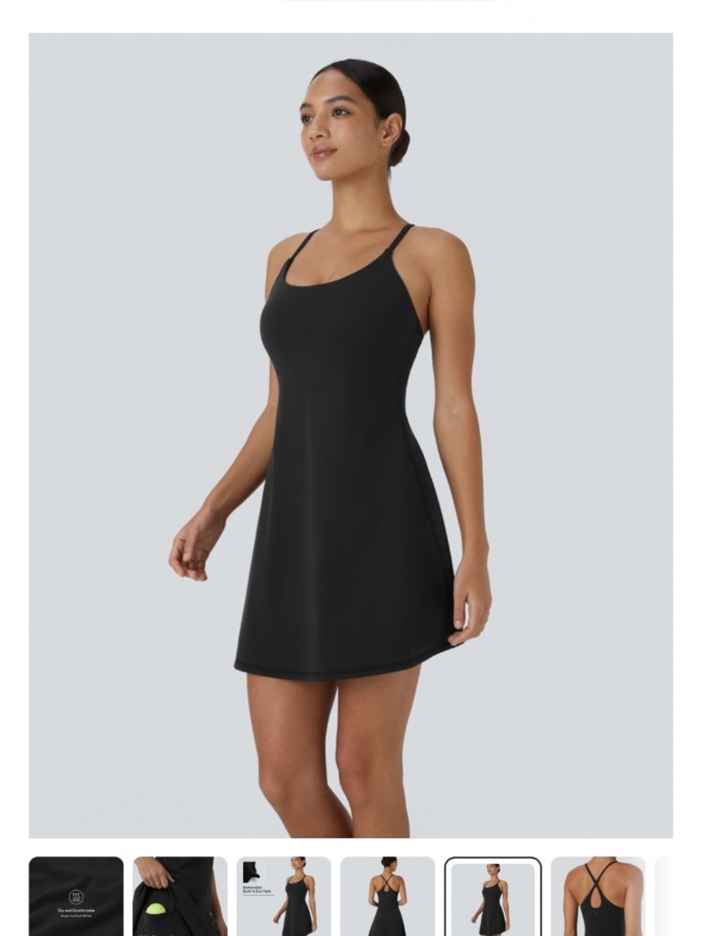 Halara Plush Backless Active Dress - Built-In Shorts - Medium